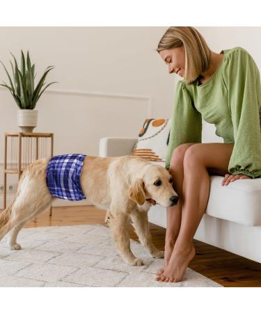 Buy Micoooyo Washable Abdominal Bandage for Male Dogs | Reusable Dog Diapers | Adjustable Suctionable Wrap (Small 3-Pack Checkered Red Blue Gray 22.8-33cm Waist) - Buy Online on SooperMarket.com