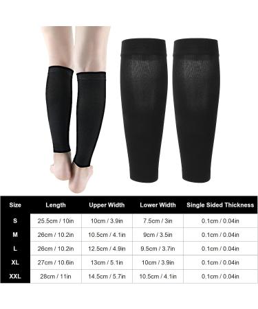 Black Calf Compression Cuffs for Men & Women | S to XXL | Soft Elastic Leg Socks for Running Baseball Hiking & Travel - Buy Online on SooperMarket.com
