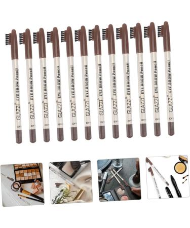 Mikinona 12pcs Eyebrow Pencil with Brush Eyebrow Pen Easy Coloring Brow Pencil Cosmetic Pencils Wood - Buy Online on SooperMarket.com