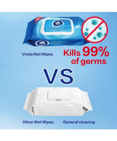 Vinda Antiseptic Wipes Hand Clean Wipes for Home Office Travel and Outdoor Use Hypoallergenic Wipes for Delicate and Sensitive Skin Clean Refreshing Scent (1 Pack) - Buy Online on SooperMarket.com