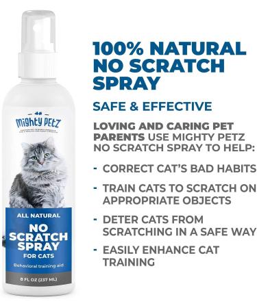 Mighty Petz Cat Repellent Spray for Furniture - Indoor & Outdoor Use | No Scratch | Alcohol-Free Deterrent | Behavioral Training Aid | Couch Protector - 8 oz - Buy Online on SooperMarket.com