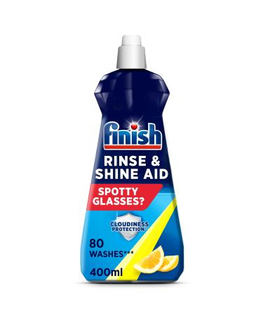 Finish | Finish Dishwasher Rinse & Shine Aid | Lemon| 400ml  | For Drier Glasses and Spot Prevention Option 1