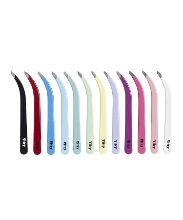 Vitry Coloured Tweezers Club - Slanted & Angled Tips - Light Green - 1 Piece - Perfect for Precision Grooming - Buy Online on SooperMarket.com