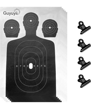 Shooting Targets Paper - 50 Sheets - 17x25 in - Silhouette Design - Ideal for Rifle, Gun, Airsoft - Includes 4 Metal Hinge Clips - Target Practice Essential - Buy Online on SooperMarket.com