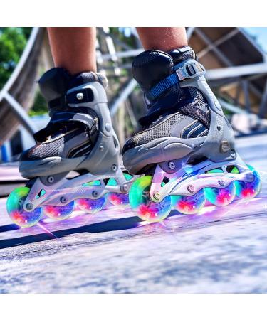 TOBWOLF LED Light Up Inline Skate Wheels with ABEC-7 Bearings - 70mm 82A - Teens Replacement Roller Skate Wheels - Buy Online on SooperMarket.com