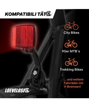 Loevelosi Bicycle Rear Wheel Reflector - Cat Eye Red Lamp with STVZO Compliant Reflectors for Children's Bikes | No Clamping Required - Buy Online on SooperMarket.com