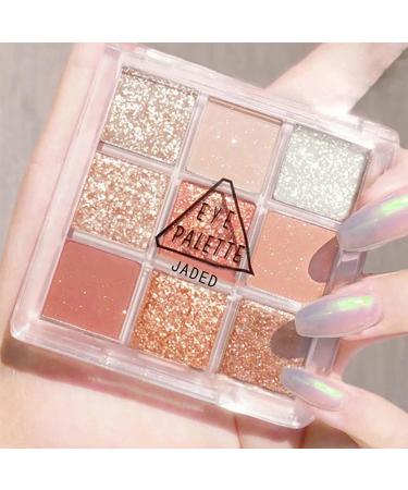 Lovelycat 9 Colors Glitter Eyeshadow Makeup Palette Matte High Pigmented Colorful Creamy Texture Eye Shadow Powder Natural Waterproof Long Lasting Eyeshadow Powder Cosmetics (pink+orange) - Buy Online on SooperMarket.com