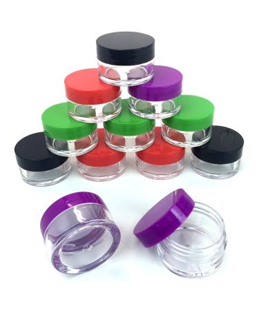 Beauticom 12 Pieces USA 20G/20ML Round Clear Jars with MultiColor Lids for Cosmetics Medication Lab and Field Research Samples Beauty and Health Aids - BPA Free