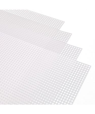 SAVITA 6 Pieces 13x10.24in 7 Count Plastic Needlepoint Canvas White Plastic mesh Sheets for Embroidery Crafting and Knit and Crochet Projects