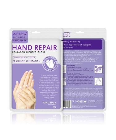 Moulis Lavender Hand Mask - 5 Pairs of Peeling Moisturizing Serum with Collagen & Vitamins for Anti-Aging & Skin Repair - Buy Online on SooperMarket.com