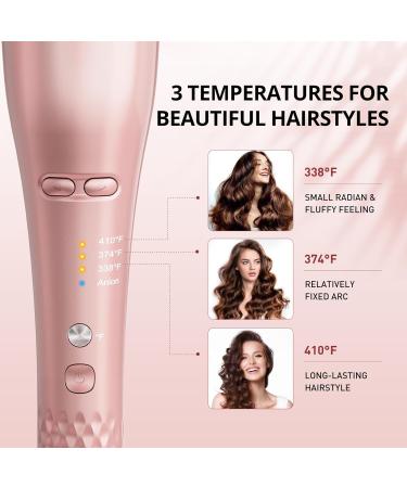 Shop 2024 Automatic Hair Curler - Upgraded Curling Iron with Anion Protection & Dual Voltage - Smart Anti-Stuck Feature 3 Temps & Timers in Rose Gold - Buy Online on SooperMarket.com