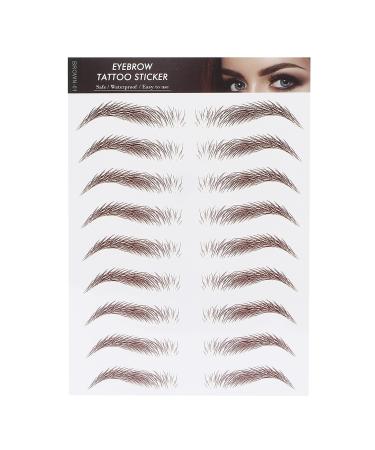 6D Eyebrow Sticker Professional Waterproof Eyebrow Transfer Sticker Eyebrow Makeup Tool for Women and Girls (Brown)(BROWN-01)