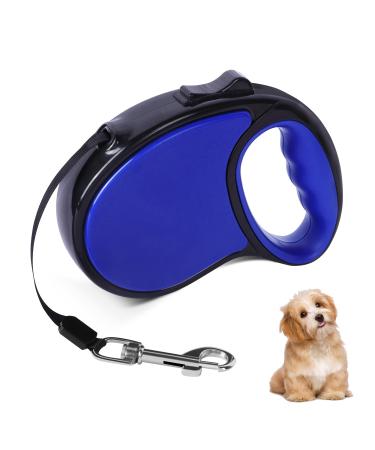 Beaface Retractable Dog Lead for Small Medium Dogs Up to 20KG Retractable Dog Leads 16ft/5M Extendable Dog Leads with Anti-Slip Handle Anti-Tangled Strong Nylon Tape (Blue)