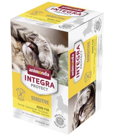 Animonda Integra Protect Cat sensitive diet cat food wet feed for feed allergy pure chicken 6 x 100 g chicken pure 100 g (6 Pack)