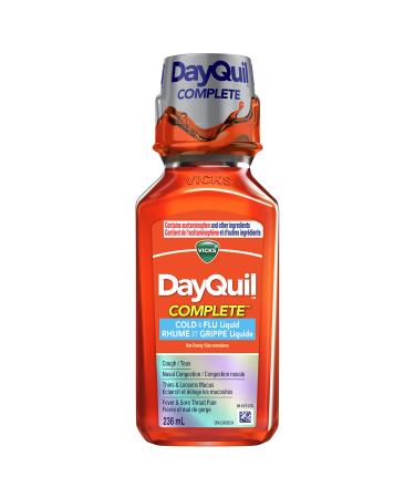 Vicks DayQuil COMPLETE Cold Flu & Congestion Liquid Medicine 236 mL 236 ml (Pack of 1)