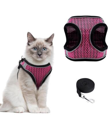 Ankilo Upgraded Harness with Leash Set Escape Proof Dog Vest Harnesses Vest Harnesses with Soft Mesh and Reflective Bands No Pull Small Dog Harness for Cats and Small Dogs (Rose-red S) - Buy Online on SooperMarket.com