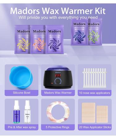 Madors Waxing Kit with LCD Display Temperature Control and 5 Hard Wax Beads - Purple - Buy Online on SooperMarket.com