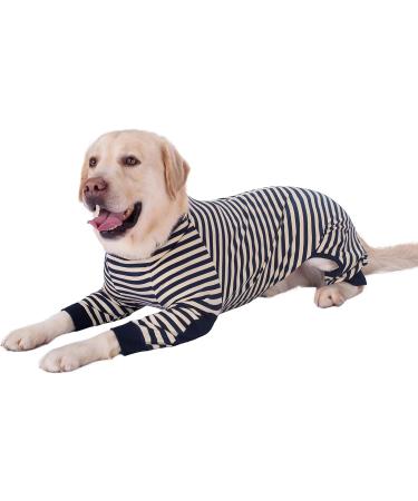 Large Dog Clothes Dog Pajamas Jumpsuit Flexible Breathable Zipper Soft Cotton Striped Dog Jumpsuit Costume Apparel for Medium Dogs Large Dogs (7-Back length-55cm Black) 7--Back length--55cm Black - Buy Online on SooperMarket.com