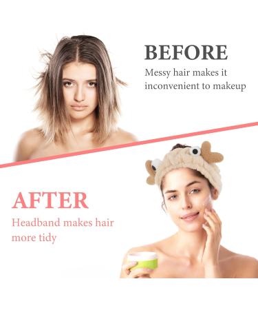 WLLHYF Face Wash Headband Facial Makeup Hairband Elastic Spa Headband Cute Coral Fleece Crab Hair Band Cartoon Creative Head Wraps Cute Christmas Hair Accessories for Women Girls Skincare Sports Khaki - Buy Online on SooperMarket.com