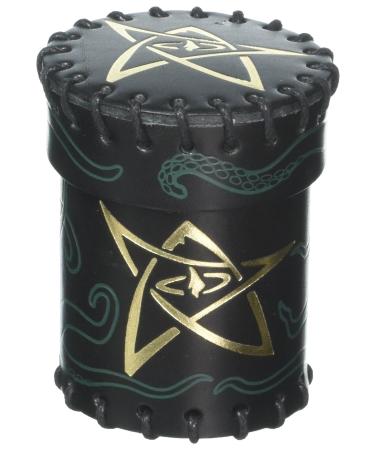 Q-Workshop Call of Cthulhu Black & Green-Golden Leather Dice Cup