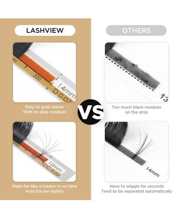 Premium LASHVIEW CC Curl 0.03mm Eyelash Extensions | 8-15mm Mixed Lengths | Faux Mink Russian Volume Lashes | Professional Salon Use - Buy Online on SooperMarket.com