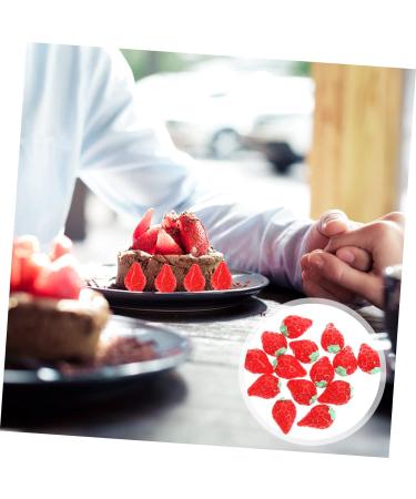 MAGICLULU 30pcs mini toy doll house accessory fake fruit resin strawberry cake decoration fake strawberries mini hair accessories artificial toy room key chain doll house mini photo frames Red 1.6x1cm - Buy Online on SooperMarket.com