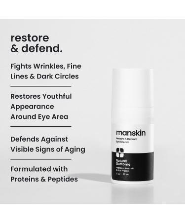 Men's Anti-Aging Eye Cream - Reduce Dark Circles, Puffiness, Fine Lines & Wrinkles - With Peptides, Hyaluronic Acid & Rice Proteins - Buy Online on SooperMarket.com
