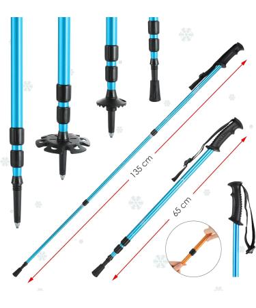 Premium Snowshoes with Adjustable Hiking Sticks - Aluminum Frame 3-in-1 Design Size 38-45 90-110 kg - Ideal for Men & Women - Includes Carrying Bag - Perfect for Snow Hiking - Buy Online on SooperMarket.com