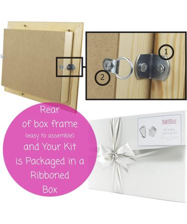 BabyRice Baby Casting Kit - 12x9 Shadow Box Frame for Hand & Foot Casts - Pink/Pink - Buy Online on SooperMarket.com