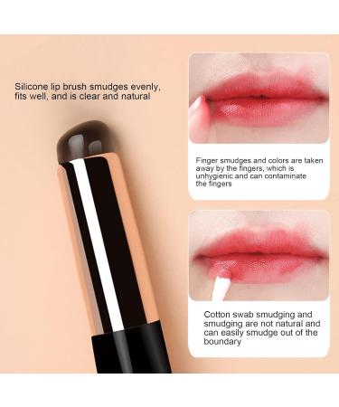 Veeteah Lipstick Applicator - Reusable Lip Gloss Applicator - Multi-purpose Lipstick Gloss Makeup Brush Tool Soft Double-Head Lip Oil Brush with Lid for Women and Girls Black - Buy Online on SooperMarket.com