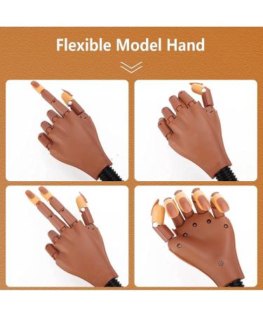 Flexible Nail Practice Hand with 200pcs Fake Nail Tips - Ideal for Beginners to Practice Nail Art & Skills - Type A - Buy Online on SooperMarket.com