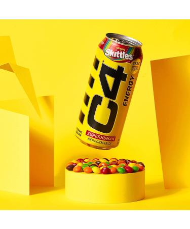Cellucor C4 Energy Drink Skittles - Carbonated Sugar Free Pre Workout Drink - 16 Oz (Pack of 12) - Buy Online on SooperMarket.com