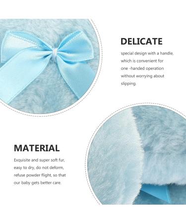 Buy Beavorty Large Fluffy Powder Puff Set - 3 Round Loose Powders with Ribbon Bow Handle | Sky Blue - Perfect for Face & Body - Buy Online on SooperMarket.com