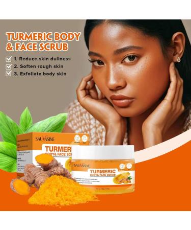 Turmeric Body Scrub Body Scrub Exfoliator Turmeric Exfoliating Body Scrub Face Scrub Turmeric Salt Scrub Dark Spots Exfoliating Body Scrub Brightening Body Scrub for Deep Cleansing Moisturizing - Buy Online on SooperMarket.com