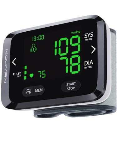 Blood Pressure Monitor Wrist Blood Pressure Machine Automatic Large Backlit LCD Display Adjustable Wrist Cuff BP Machine 198 Memory Readings with Carrying Storage Bag for Home Use Black With Backlight