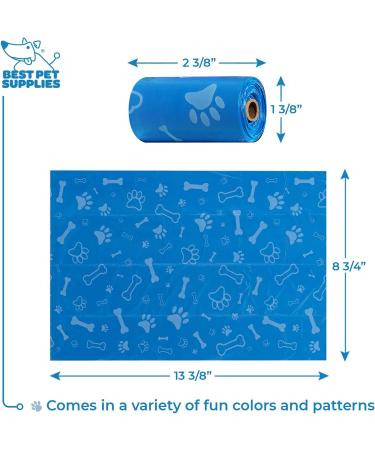 Best Pet Supplies Dog Poop Bags - 150 Leak Proof and Tear Resistant Bags for Outdoor Cleanup - Thick Plastic, Assorted Colors - Buy Online on SooperMarket.com