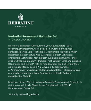 Herbatint Permanent Haircolor Gel 4R Copper Chestnut 4.56 oz - Alcohol Free, Vegan Formula, 100% Grey Coverage - 1 Pack - Buy Online on SooperMarket.com