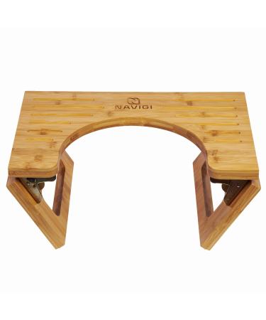 NAVIGI Foldable Squatting Toilet Stool - 7 Collapsible Footstool with Non-Slip Silicone Padded Base Squat Footrest for Pooping Anti-Slip Foot Grooves Waterproof & Humidity-Proof Riser, MY1902