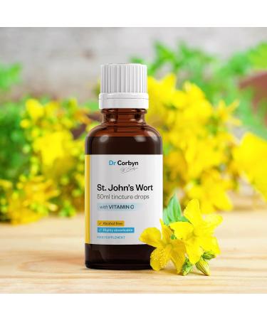 Dr Corbyn St. John's Wort Tincture Drops with Vitamin C - 50ml | Alcohol-Free Liquid Extract for High Absorption - Buy Online on SooperMarket.com