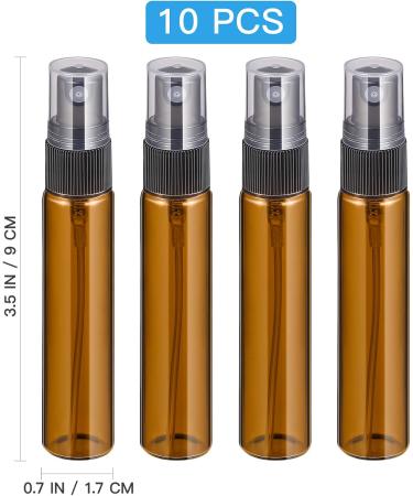 Beaupretty 10pcs Empty Brown Glass Spray Bottles 10ml Atomizer Mist Sprayers for Essential Oils & Perfume Ideal for Cosmetics - Buy Online on SooperMarket.com