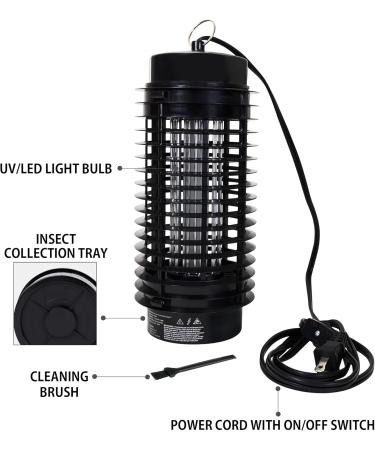 Bite Shield Bug Zapper 800V UV Light Lure Fly Mosquito Insect Trap Killer for Indoor and Outdoor 5.6 Ft AC Power Cord Electronic Fly Zapper for Moths Gnats Patio Home Backyard Camping Black - Buy Online on SooperMarket.com