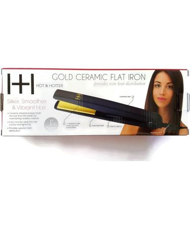 Hot & Hotter Gold Ceramic 1 Flat Iron - Best Flat Irons for Perfect Hair | International Shipping Available - Buy Online on SooperMarket.com