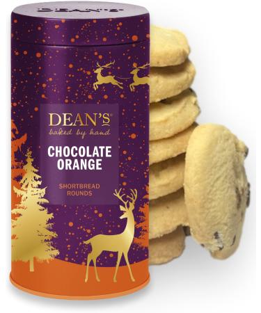 Dean's Chocolate Orange Shortbread Rounds - 150g Box Of Luxury Handmade Scottish All Butter Cookies Ideal For Christmas And As A Festive Snack Melt-In-The-Mouth Chocolate Biscuit Selection.