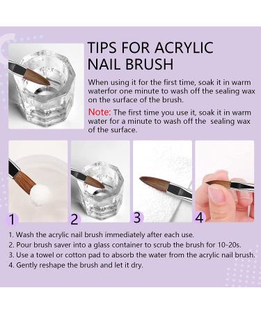 Saviland 5pcs Acrylic Nail Brush Set | Professional Size 4/6/8/10/12 Brushes for Acrylic Powder Application, Nail Extension, and Carving | Wood Handle Nail Art Tools - Buy Online on SooperMarket.com