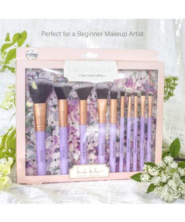 Nicole Miller 10 Piece Makeup Brush Set | Premium Foundation & Eye Brushes | Perfect Gift (Purple - Buy Online on SooperMarket.com