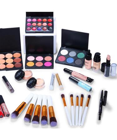 FantasyDay All-in-one Holiday Makeup Gift Set | Makeup Kit for Women Full Kit Cosmetic Essential Starter Bundle Include Eyeshadow Palette Lipstick Blush Foundation Concealer Face Powder Lipgloss Brush - Buy Online on SooperMarket.com