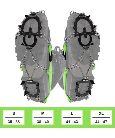 Alpidex Gr del Crampons for Mountain Shoes - 12 Teeth Manganese Steel Spikes (Size 35-47) - XL Winter Trekking & Climbing Shoe Claws - Buy Online on SooperMarket.com