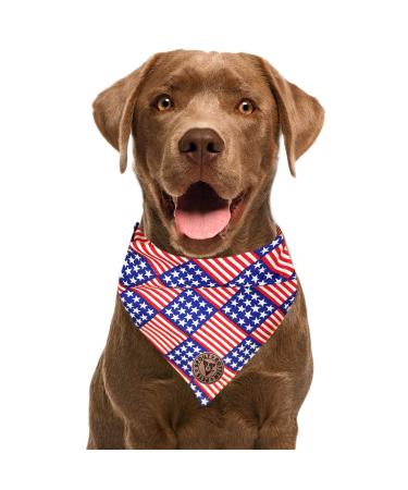 Spoilt Rotten Pets The Washington America USA American Flag Dog Bandana Fancy Dress Dog Costume Neckerchief (Medium To Large)