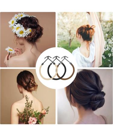 24 Pieces Stretch rope hair hooks pill hair hooks double hook hair rope hair coiffure hooks Ponytail Hooks Elastic Bands Hair Styling Hair Bungee Cords With Hooks Elastic Black + Coffee + Apricot - Buy Online on SooperMarket.com
