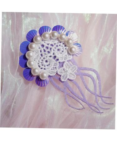FOMIYES Fake Jellyfish Hair Clip Floral Pearl Hair Clip Pearl Snap Clips Pearl Hair Barrettes Hair Barrettes for Girls Jellyfish Hairpin Purple Vacation Hair Tie Holder Beach Faux Pearls - Buy Online on SooperMarket.com